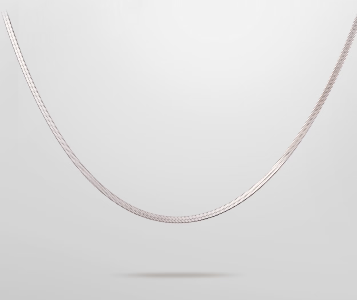 18K Gold Plated/Silver Snake Chain Choker Necklace, Herringbone Style