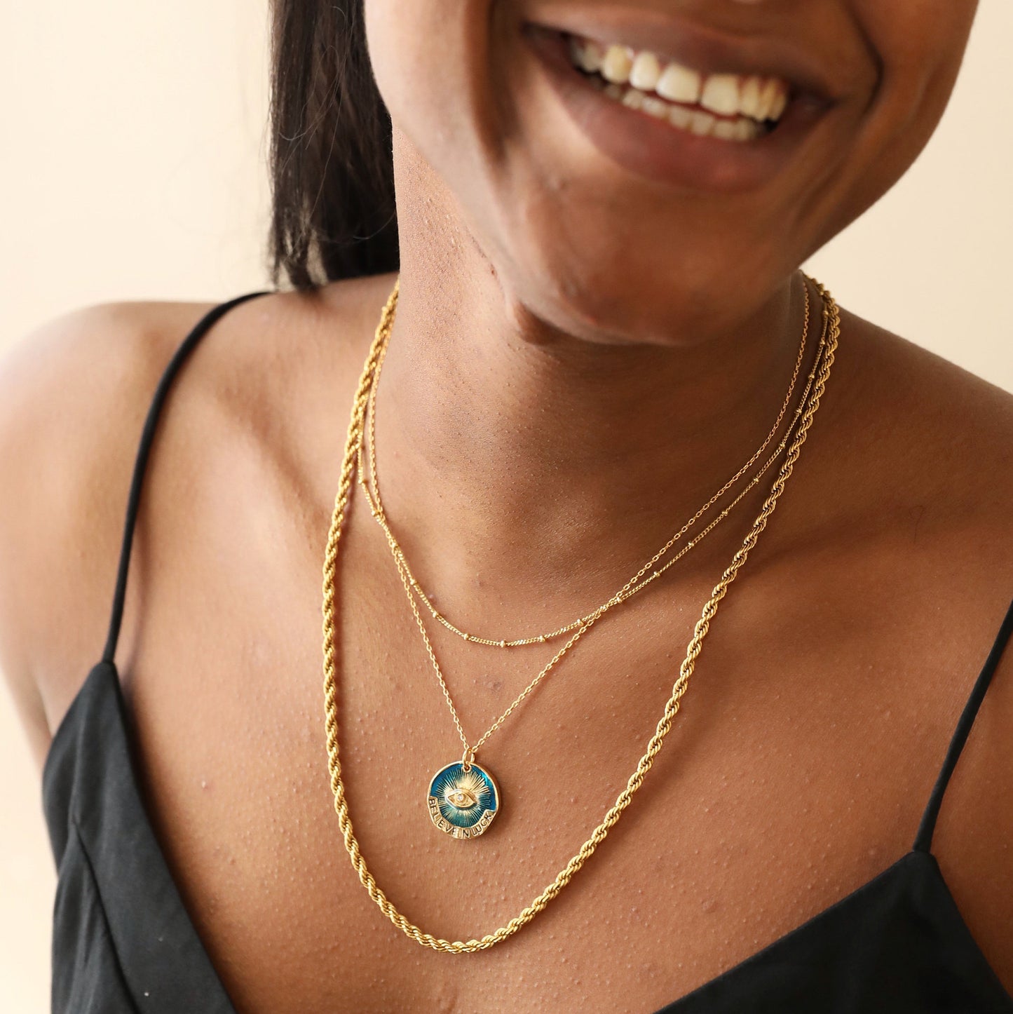 Believe in Luck Protection Evil Eye Necklace