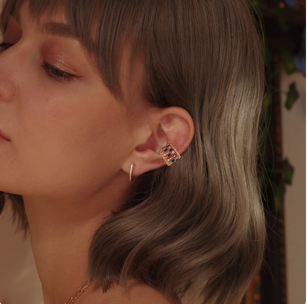 Royal Blue Lattice Ear Cuff