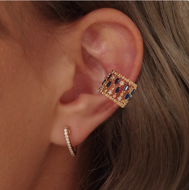Royal Blue Lattice Ear Cuff