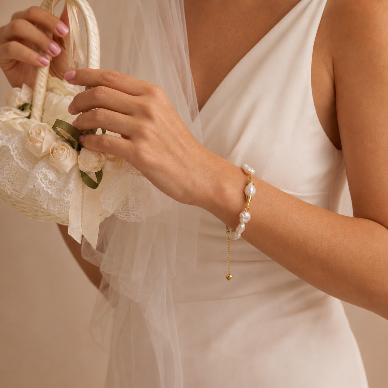 Baroque Pearl & Gold Accent Bracelet