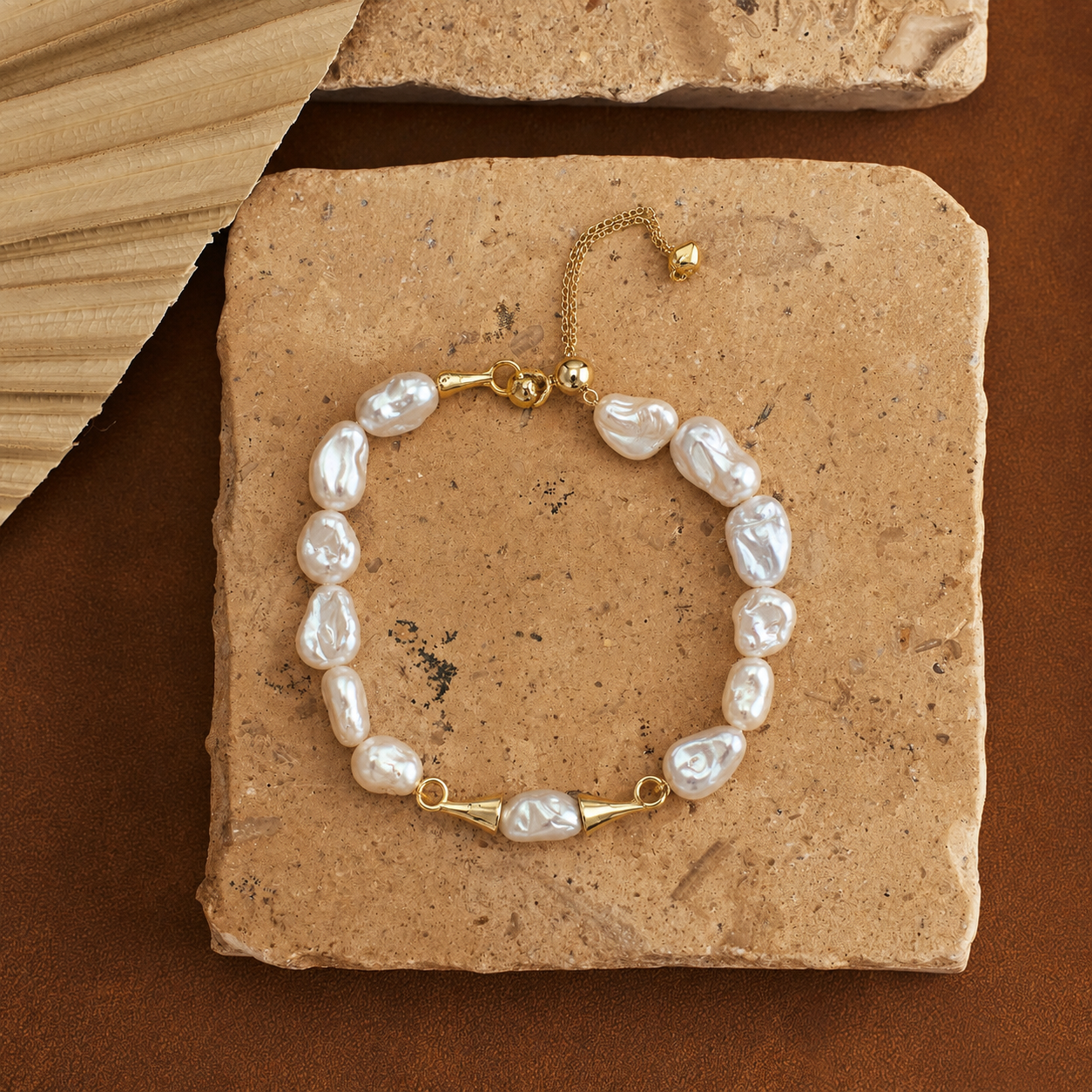 Baroque Pearl & Gold Accent Bracelet
